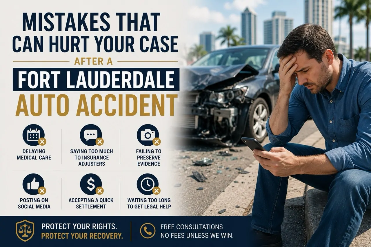 7 Mistakes to Avoid After a Fort Lauderdale Auto Accident